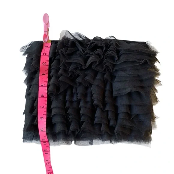 2/$10 NEW | Ruffle Mesh Tube Top – Black, Size Small (NWT) Forever 21 Crop Top - Picture 12 of 15